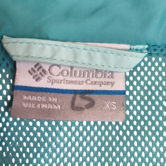 Columbia Women's Gorpcore Waterproof Full Zip Nylon Windbreaker Hoodie Aqua XS - Picture 10 of 13